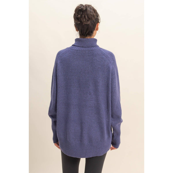 Oversized Turtleneck Sweater Indigo