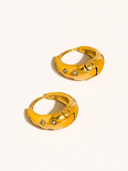 Solira 18K Gold Star Hoop Earrings