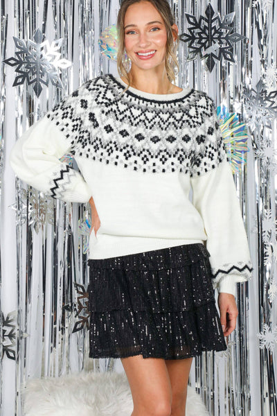 Fair Isle Glitter Sweater