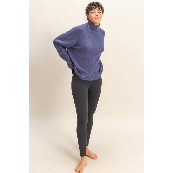 Oversized Turtleneck Sweater Indigo