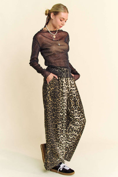 Sparkly Black Mesh Long Sleeve Top