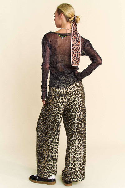 Sparkly Black Mesh Long Sleeve Top