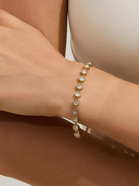 Ambrosia Gold Crystal Chain Bracelet