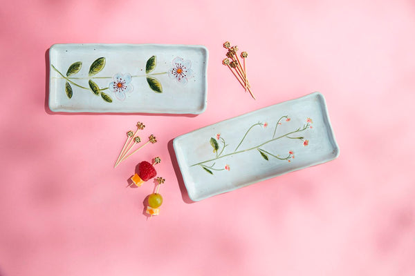 Blue Flower Everything Tray Set