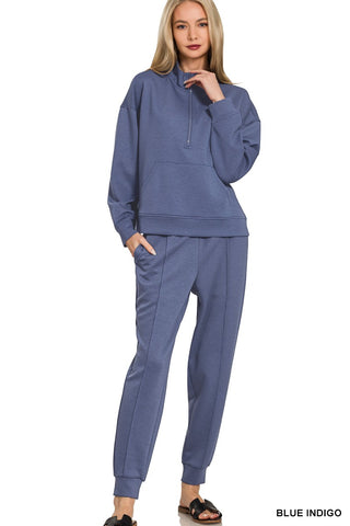 Scuba Half Zip & Jogger Set Blue Indigo