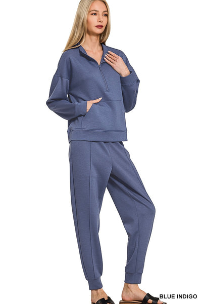 Scuba Half Zip & Jogger Set Blue Indigo