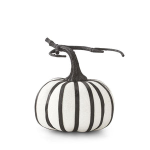 Black & White Striped Pumpkin 5"