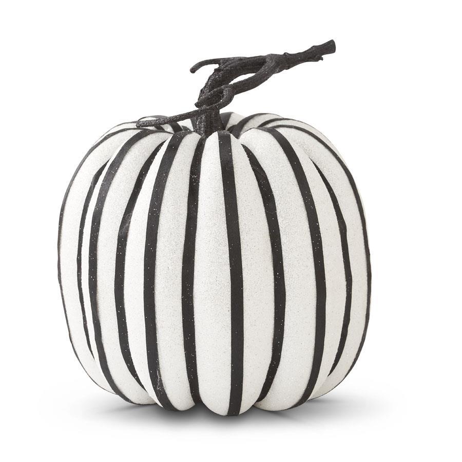 Black & White Striped Pumpkin 7.5"
