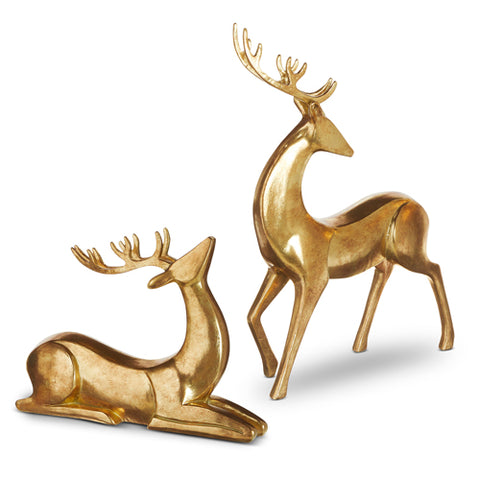 Aged Gold Holiday Deer Decor