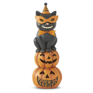 Trick or Treat Halloween Cat on LED Pumpkins