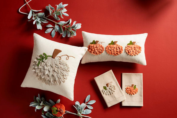 Velvet Pumpkin Pillow Square
