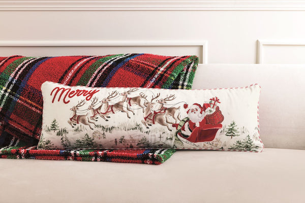 Santa Scene Long Pillow