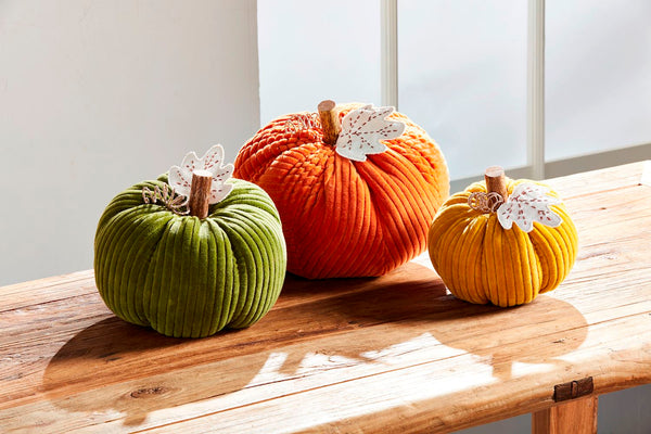 Corduroy Pumpkin Sitter Orange