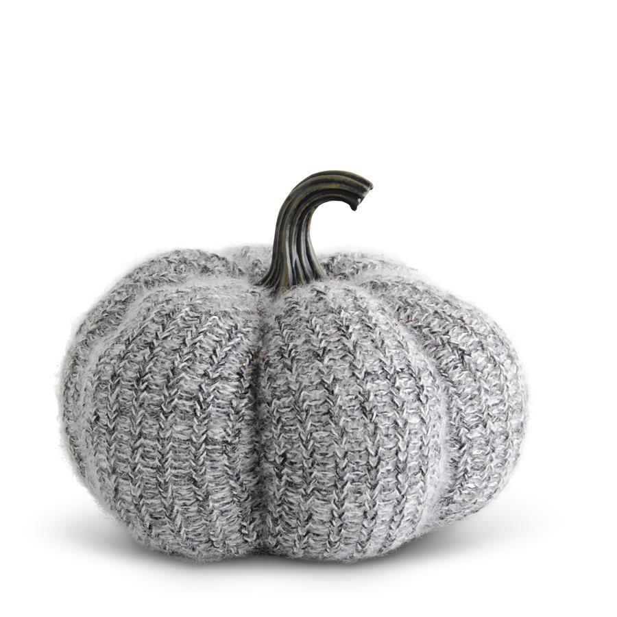 Black & White Knit Pumpkin 9"