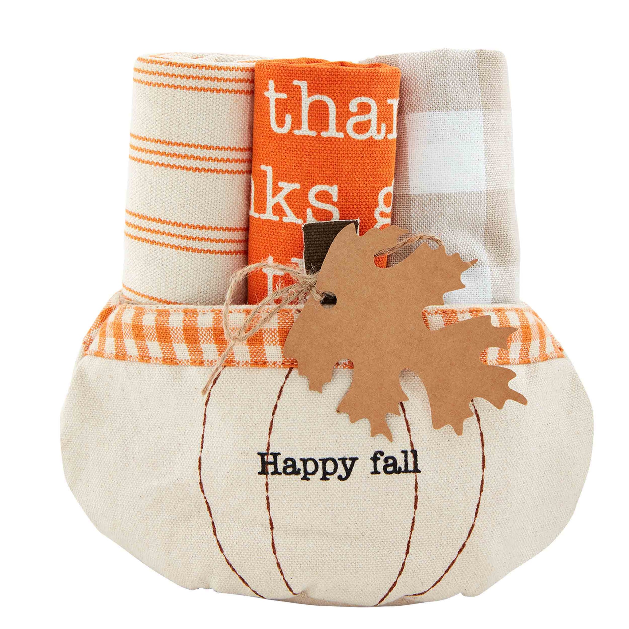 Happy Fall Pumpkin Towel Bucket Set