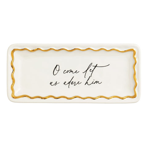 Oh Come Gold Edge Sentiment Tray