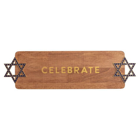 Hanukkah Enamel Star Board with Handles