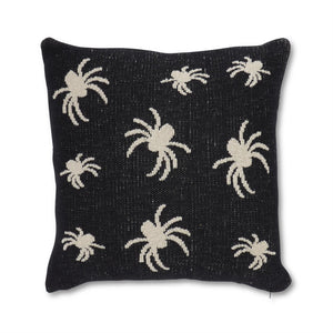 Black & Cream Knit Spider Pillow