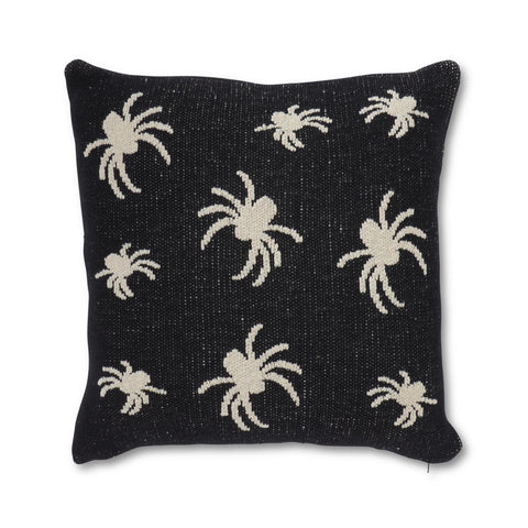 Black & Cream Knit Spider Pillow