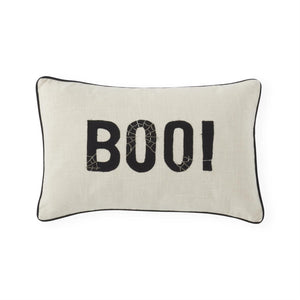BOO Embroidered Lumbar Pillow