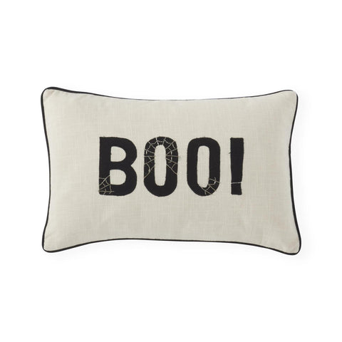 BOO Embroidered Lumbar Pillow