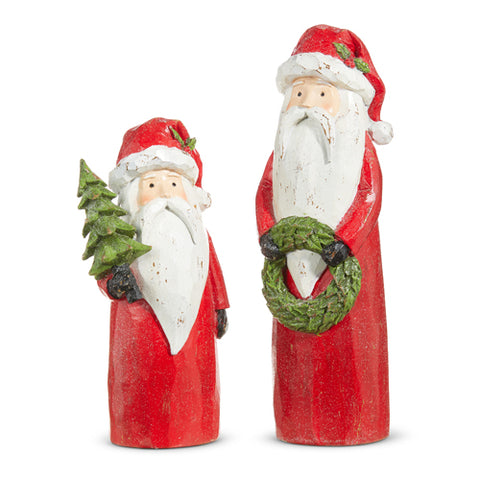 Red Carved Santa Sitters