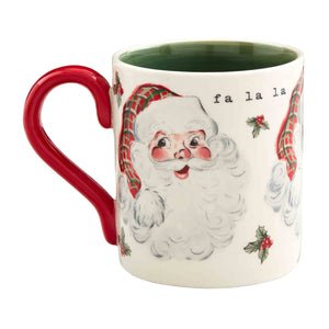 Vintage Santa & Reindeer Mugs