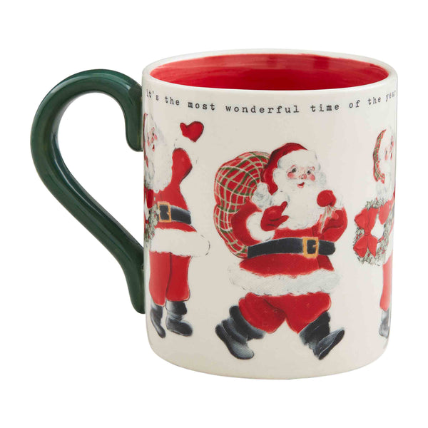 Vintage Santa & Reindeer Mugs
