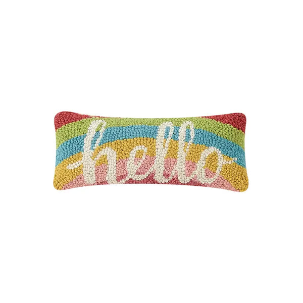 Hello Rainbow Hook Pillow