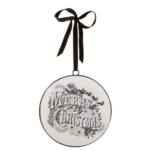 Vintage Merry Christmas Disc Ornament