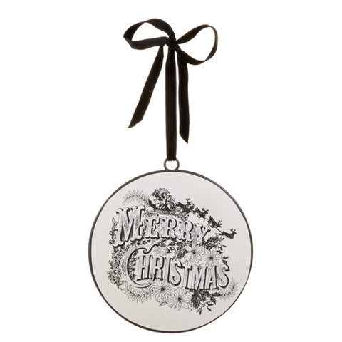 Vintage Merry Christmas Disc Ornament