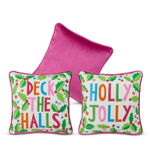 Holly Holiday Throw Pillows