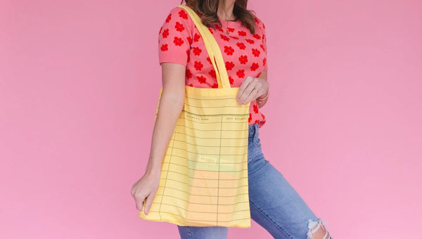 Yellow Library Card Tote Bag