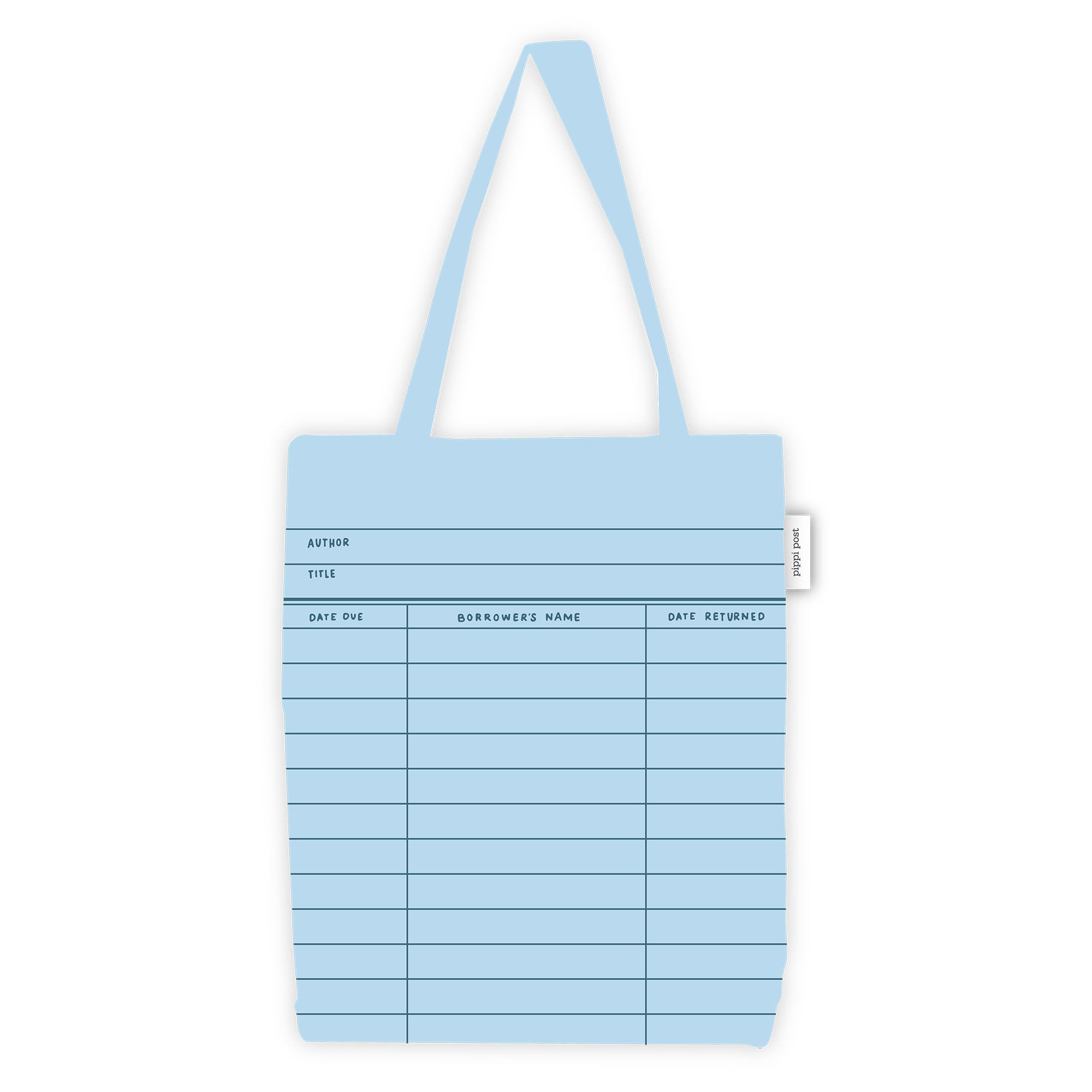 Blue Library Card Tote Bag