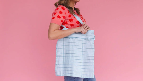 Blue Library Card Tote Bag