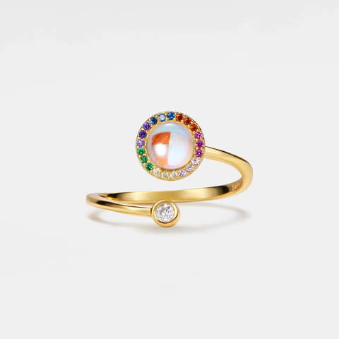 Moonstone Anxiety Fidget Spinner Ring