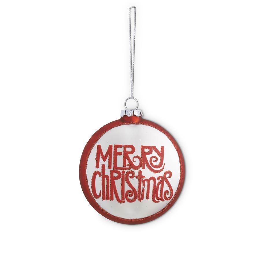 Flat Round Merry Christmas Ornament