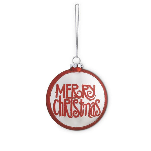 Flat Round Merry Christmas Ornament