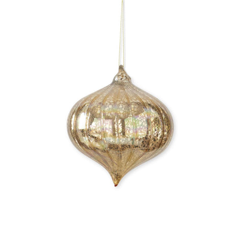 Gold Mercury Glass Onion Ornament 5"