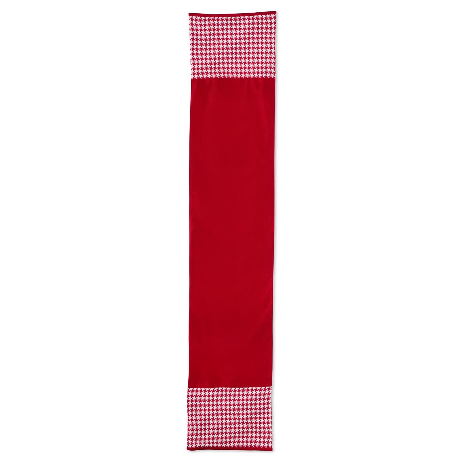 Red & White Houndstooth Table Runner
