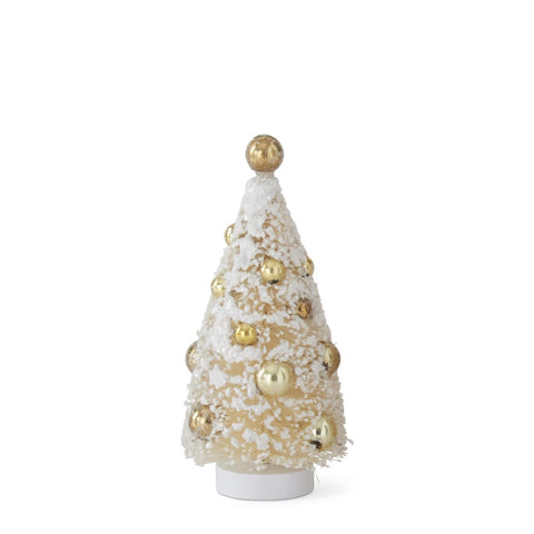 White Bottle Brush Tree with Ornaments