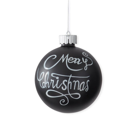 Black LED Merry Christmas Ornament