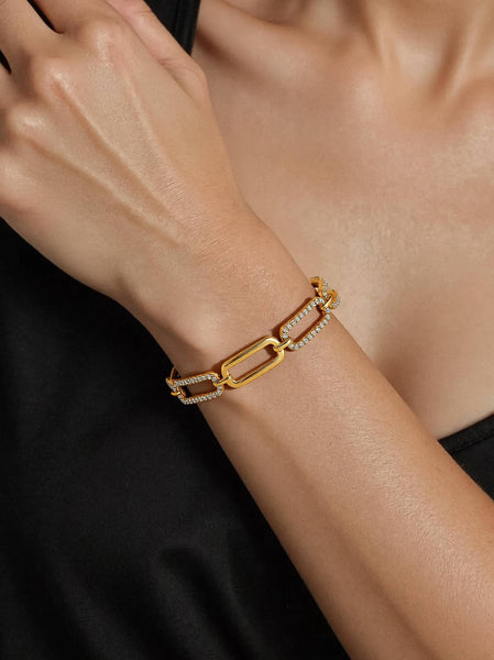 Évasion Gold Rhinestone Chain Bracelet