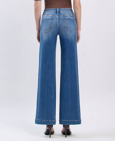 Flying Monkey High Rise Trouser Hem Jeans F5990