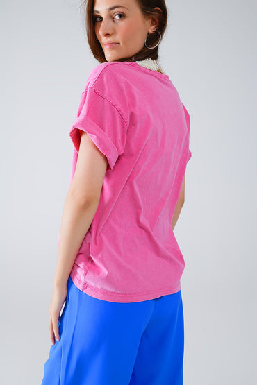 Designer Names Graphic Tee Fuchsia