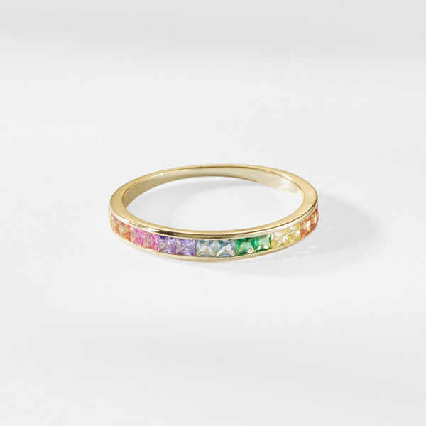 Rainbow Gem Band Ring