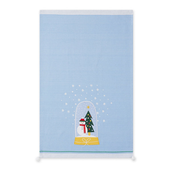 Snow Globe Friend Embellished Cotton Dishtowel