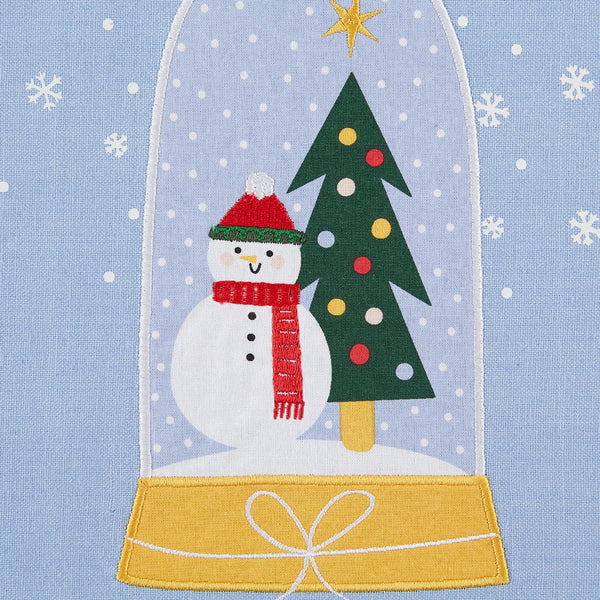 Snow Globe Friend Embellished Cotton Dishtowel