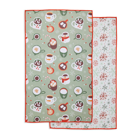 Cozy Cocoa Printed Microfiber Dishtowel