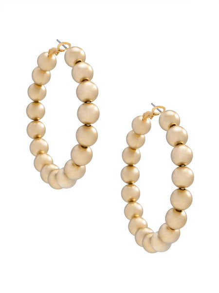 Large Chunky Metal Beaded Hoop Earring